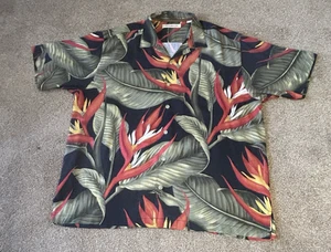 Camicia Tommy Bahama uomo 100% seta manica corta XL hawaiana con bottoni - Foto 1 di 11