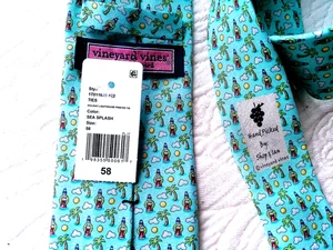 MARTHA'S VINEYARD VINES HOLIDAY LIGHTHOUSE SEA SPLASH SILK NWT SHEP & IAN USA 58 - Bild 1 von 7