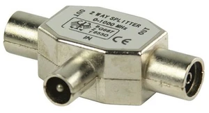 VALUELINE - Coax T-splitter - Man naar 2x Vrouw - Afbeelding 1 van 1