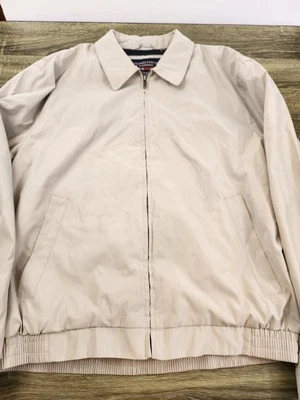 Roundtree & Yorke Travel Smart Jacket Men's Large Beige Full Zip Water Resistant - Image 1 of 4