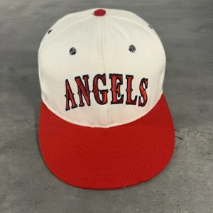 Vintage California Angels Hat Annco Pro Line USA Made White Red Baseball Cap 90s - Picture 1 of 7