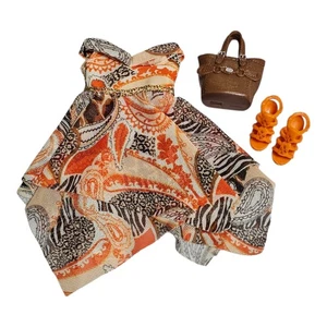 Spin Master Liv Doll Dress With Bag & Shoes Outfit Orange Brown Liv'n Wild - Picture 1 of 10