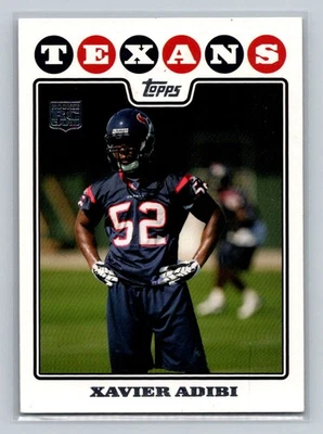 2008 Topps Rookie RC #419 Xavier Adibi Houston Texans Football Card - Image 1 of 2