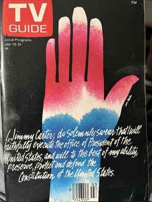 TV GUIDE 1977 January 15-21 Inauguration Jimmy Carter Charlies Angels Harlem Glo - Image 1 of 4