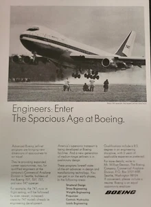 Boeing 747 Jetliner Avión Avión Revista Anuncio 1969 Imagen Arte de Pared - Imagen 1 de 1
