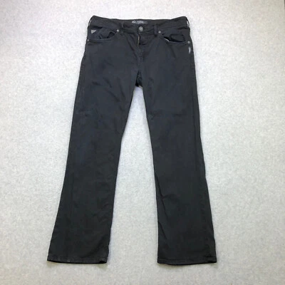 Pantalones de mezclilla plateados para hombre 38x34 negros Zac lavado oscuro calce relajado corte bota ropa de trabajo denim Foto 1 de 4