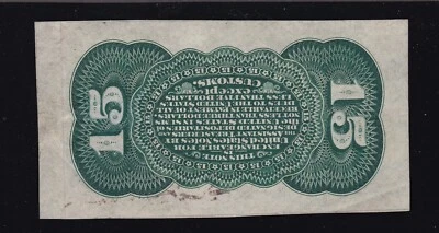 US 15c Fractional Currency Note  FR 1272sp Specimen Wide Margin Green Back Ch AU - Image 1 of 2