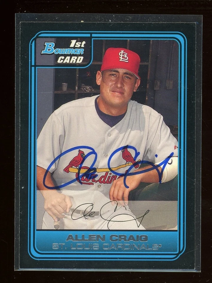 Tarjeta firmada por Bowman Allen Craig 2006 autógrafo automático Cardinals RC Foto 1 de 1