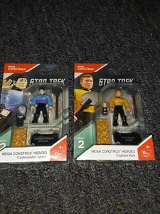 Mega Construx Heroes StarTrek Captain Kirk & Commander Spock -new - Picture 1 of 5