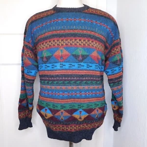 Vtg Woolrich Men’s Size Large Wool Fair Isle Sweater Pullover Crew Neck - Picture 1 of 5