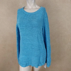 Style & CO New Womens long Sleeve Blue Texture Sweater _ NWT _ R13D2 - Picture 1 of 4
