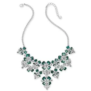 Charter Club Silver-Tone Crystal & Stone Flower Statement Necklace $99 - Picture 1 of 2
