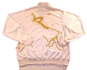 VINTAGE Y2K ROCAWEAR WHITE UNISEX EMBROIDERED ZIPPER JACKET-SIZE XL-RARE-HTF-NWT - Picture 1 of 21