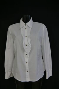 Gr.40 Trachtenbluse weiß Bluse für Dirndl Delmod Baumwollmischung Spitze TB9564 - Bild 1 von 4