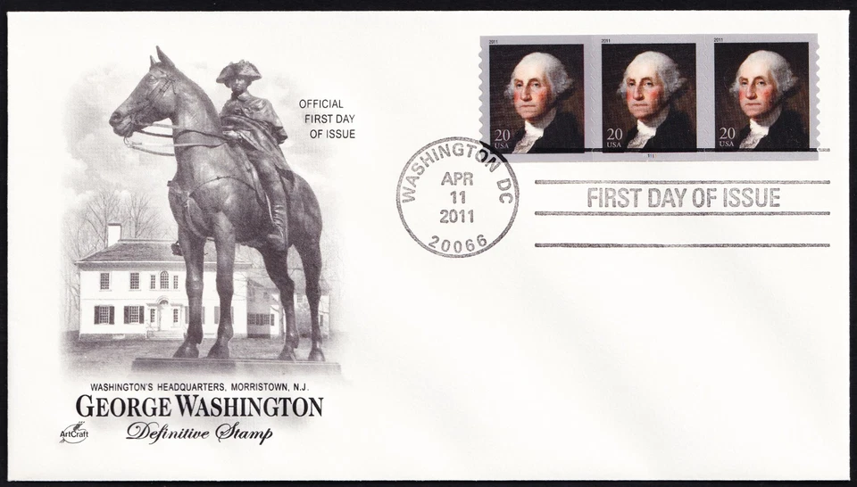 US 2011 George Washington  (4512) PNC Coil Strip P11111 . Artcraft FDC - Image 1 of 1