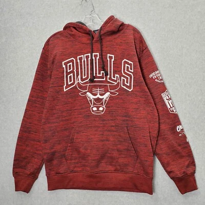 Chicago Bulls Hombres Sudadera Mediana Roja Sudadera con Capucha Logo Gráfico Manga Larga LEER Foto 1 de 4