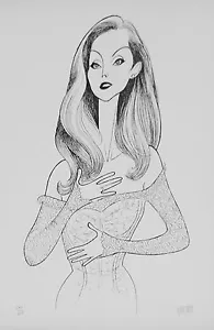 AL ( Albert ) HIRSCHFELD CELINE DION Lithograph matted HAND SIGNED Caricature - Picture 1 of 4