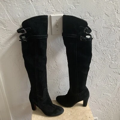 Bota de tacón Sam Edelman para mujer Sutton hasta la rodilla gamuza negra - talla 8,5 Foto 1 de 4