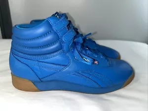 Reebok türkis cerulean blau klassisch hoch Leder Damen Sneakers Größe 7,5 - Bild 1 von 14