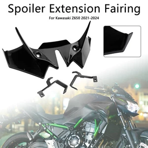Front Downforce Spoiler Extension Fairing For Kawasaki Z650 2021-2024 Black - Picture 1 of 12