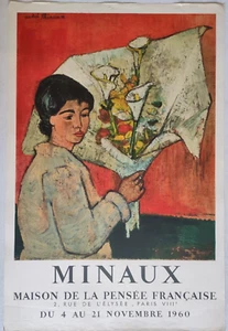 affiche art expo - André Minaux 1960 - Maison de la pensée Mourlot lithographie - Picture 1 of 1
