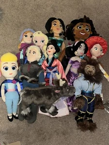 11 Disney Store Princess & More Plush Dolls Lot: Frozen Encanto Toy Story Beast - Picture 1 of 4