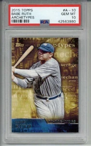 2015 Topps Archetypes Babe Ruth Card Nueva York Yankees PSA 10 Low Pop 2 muy raro - Imagen 1 de 2