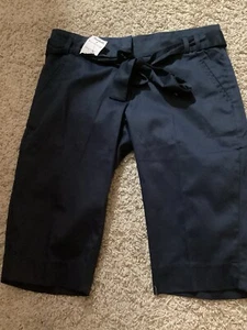 NWT The Limited Cassidy Fit Belted Bermuda Shorts Women’s Size 6 Navy - Picture 1 of 4