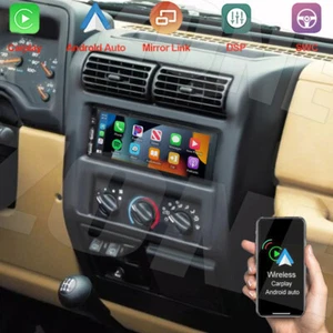 6.8" Android 13 Carplay Stereo Radio GPS Wifi RDS For 1997-2002 Jeep Wrangler TJ - Foto 1 di 18