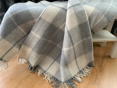 100% Merinowolle Lammwolle Wolldecke Plaid Schurwolle  Wohndecke Kuscheldecke #4 - Bild 1 von 4
