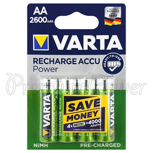 4 x Varta AA 2600mAh batteries Rechargeable Ni-MH 1.2V HR6 Stilo Accu Power High - Picture 1 of 2