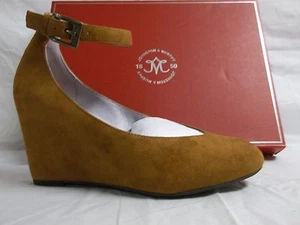 Johnston & Murphy 6.5 M Tracey Amber Suede Ankle Strap Wedges New Womens Shoes - Picture 1 of 8