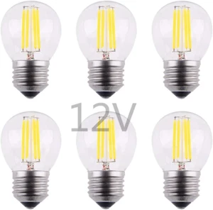 DC 12V Low Voltage LED Mini Globe Bulb, 4W Dimmable, E26 Medium Base, 2700K Warm - Picture 1 of 6