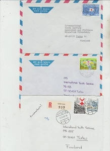Switzerland 1975,'89,'89 3 Covers to Finland with Red Cross issues in postage - Picture 1 of 2