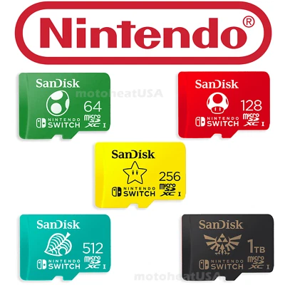 SanDisk Micro SD Card Memory 64GB 128GB 256GB 512GB Nintendo Switch & Lite Lot - Image 1 of 4