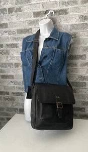Claire Chase Black Leather Versailles Man Bag Columbia South America - Picture 1 of 11