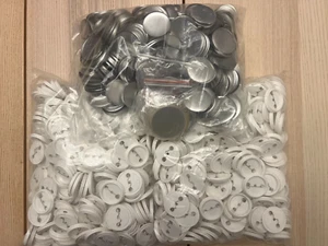 500 Blank Buttons – 44mm DIY Button Set with Metal Tops, Plastic Back, Transpare - Picture 1 of 3