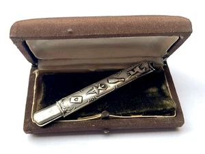 Antiker Zimmermannsbleistift mit Silberüberzug mit Glücksspielsymbolen, selten! (CM2447) - Bild 1 von 7