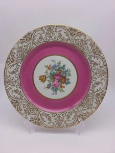 Vintage Schwarzer Ritter Tschechoslowakei Rotgold Blumenteller - Bild 1 von 9