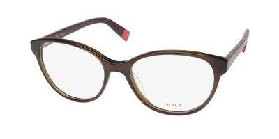 NUEVO MARCO DE GAFAS FURLA VFU077 PLÁSTICO 52-17-140 MUJER 0G73 BORDE COMPLETO OVALADO Foto 1 de 4