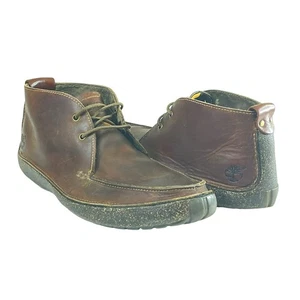 Timberland Leather Chukka Boots Men’s Size 9.5 Brown Ankle Leather Laces Rare - Picture 1 of 10