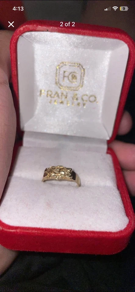 Anillo pepita de oro para hombre 10K talla real 5 Foto 1 de 1