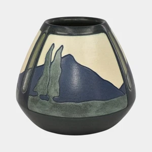 Ephraim Faience 2024 Hand Made Pottery Experimental Mountain Panel Ceramic Vase - Picture 1 of 6