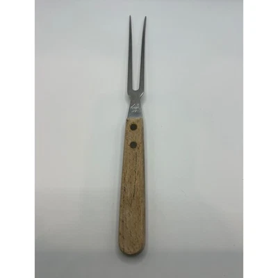 Tenedor de talla vintage HOAN Japón para asar carne utensilio de cocina mango de madera Foto 1 de 4