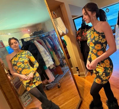 Vestido Balenciaga AGOTADO + NUEVO CON ETIQUETAS Bodycon Flor Amarilla Talla XS Foto 1 de 4