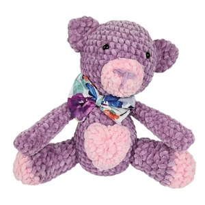 Neu Handarbeit gehäkelt Amigurumi Stofftier Plüsch Teddybär mit Schleife - Bild 1 von 10