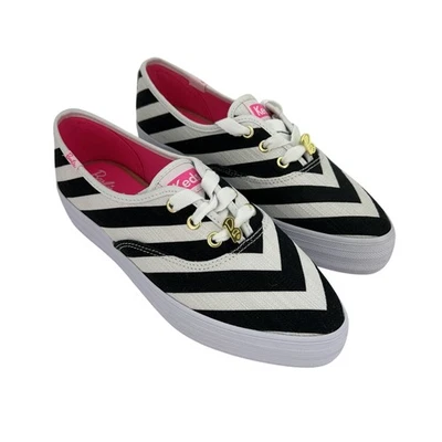 Barbie X Keds Zapatos de Plataforma para Mujer Talla 6 Negro Blanco Rayas Lona WF68063 Foto 1 de 4