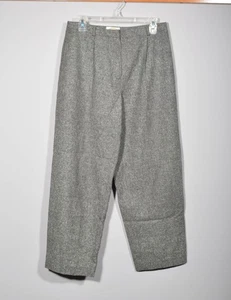 Talbots Petites Silk & Wool Blend Gray Dark Academia Pleated Trousers Pants 10P - Picture 1 of 3