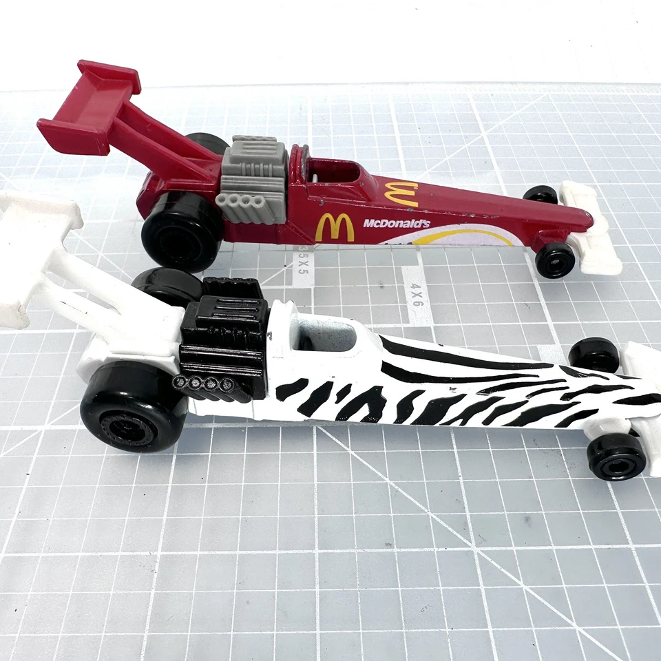 Vintage Hot Wheels Drag Racing Dragsters Race Car Zebra McDonald’s Vehicle Lot - Image 1 of 4