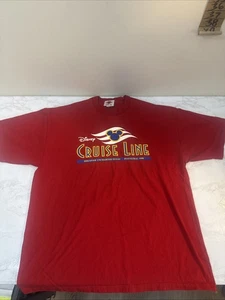 T-shirt Disney Cruise Line rossa vintage 1998 taglia XL stampa a sbuffo. - Foto 1 di 8